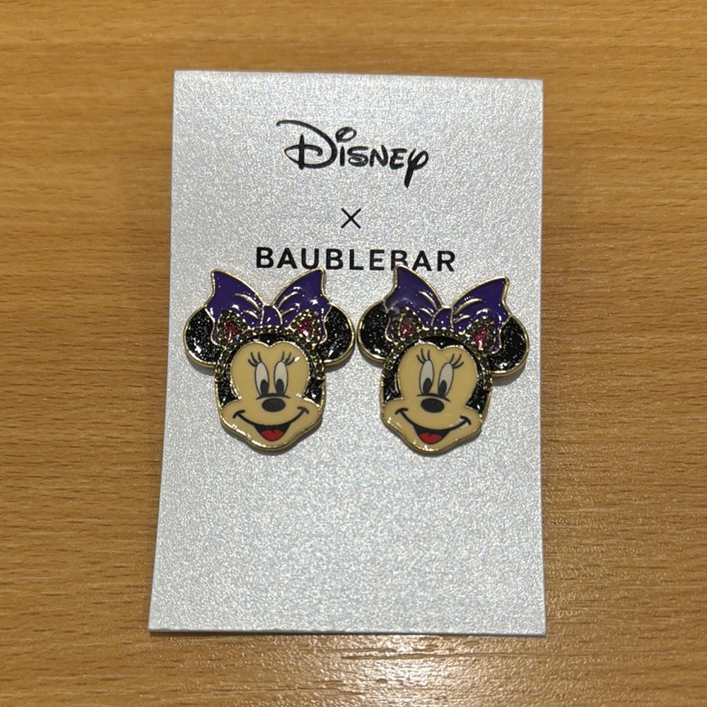 Minnie Mouse Earrings - Purple and Black